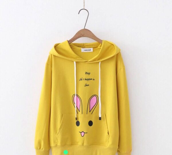 Winter Rabbit Hoddie Unisex (Yellow)
