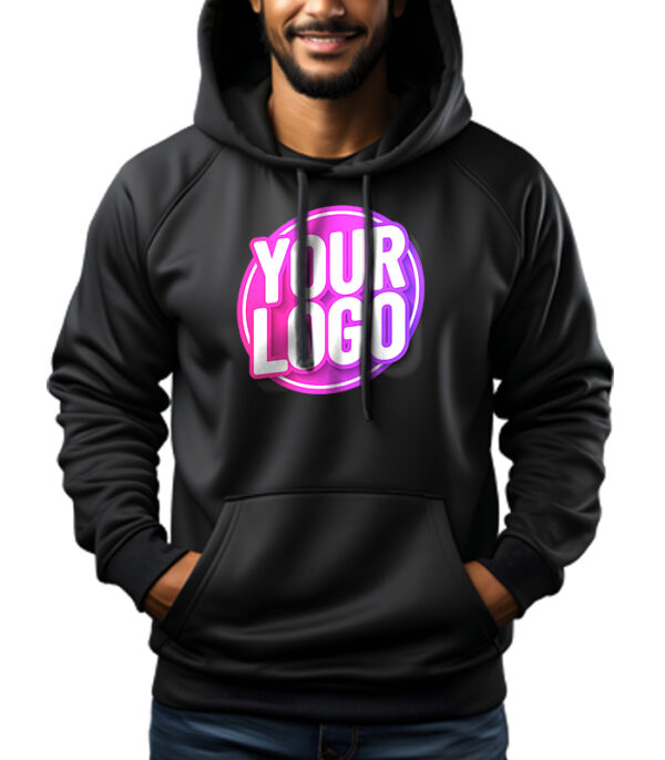 Customize Printed Black Hoodie