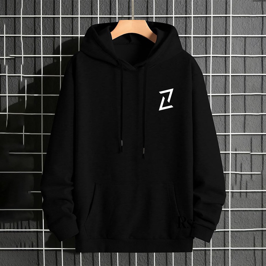 Men's Jeo Printed Black Hoodie