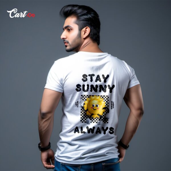 Stay Sunny Always Printed White T-Shirt