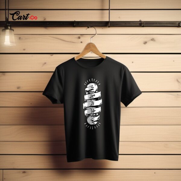 LIVE IT UP PRINTED BLACK T-SHIRT