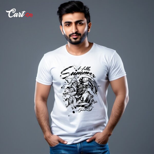Hello Summer Printed White T-Shirt