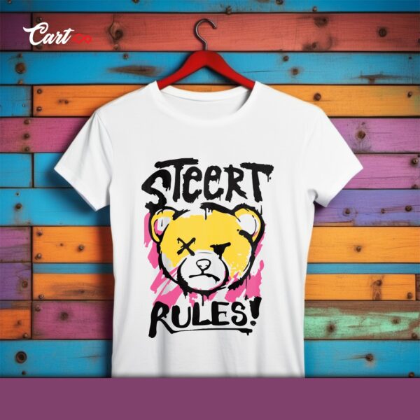Street Rules Printed White T-Shirt