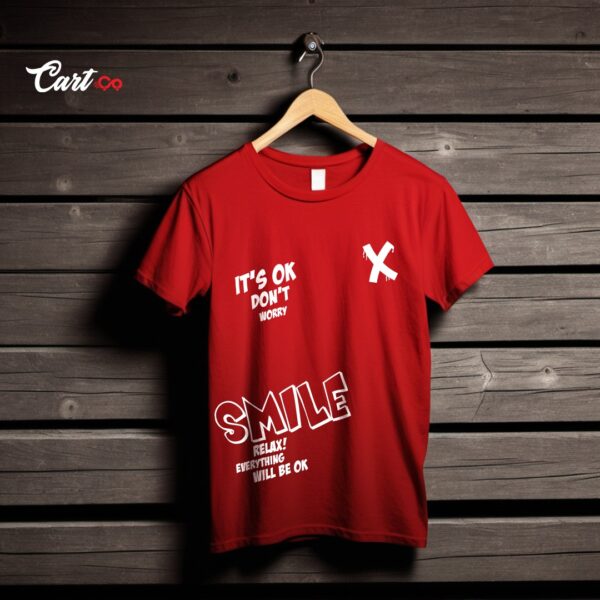 Mens Premium Mix Printed Red T-Shirt