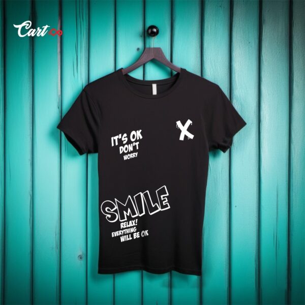 Mens Premium Mix Printed Black T-Shirt